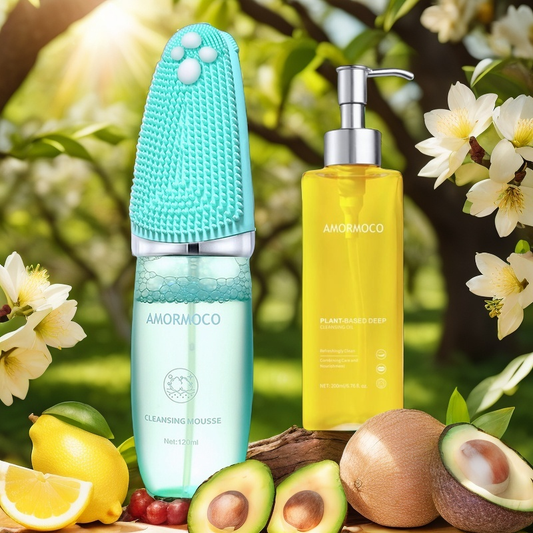 AMORMOCO Cleansing Oil + 2-in-1 Brush & Cleanser DUO | Fast Glow