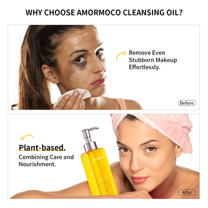 AMORMOCO 15-Second Facial Cleansing Oil & Makeup Remover | Fast, Natural