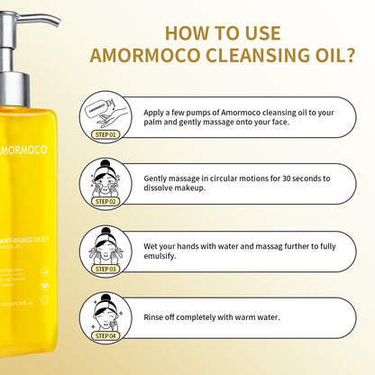 AMORMOCO 15-Second Facial Cleansing Oil & Makeup Remover | Fast, Natural